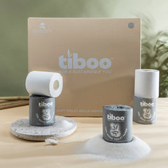 Tiboo 3-Ply Sustainable Sugarcane Domestic Toilet Rolls - Bulk Box