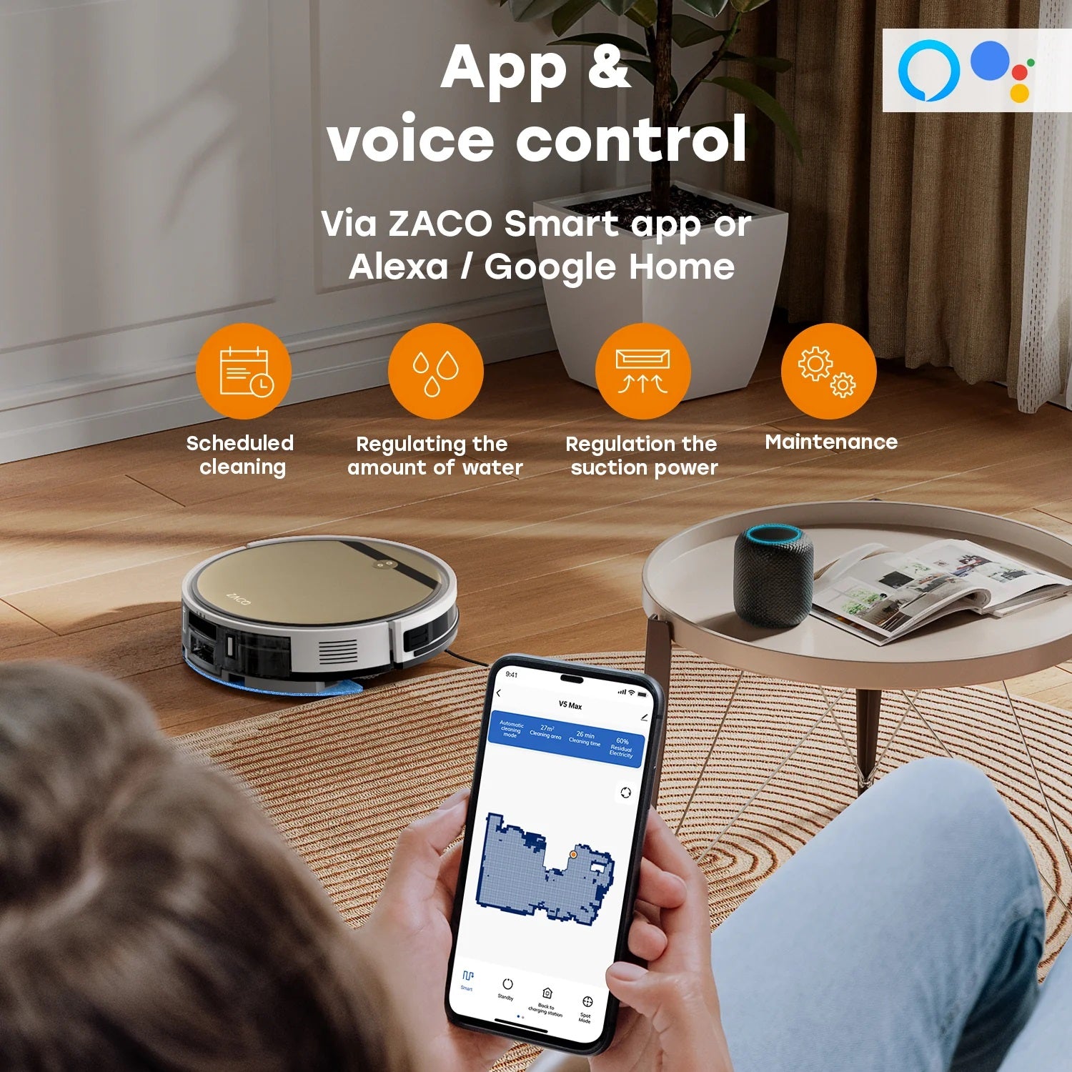 Zaco V5 Max Vacuum & Mopping Robot