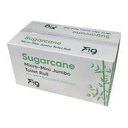 FIG Sugarcane 2-Ply Micro-Mini Jumbo Toilet Rolls (Box of 24 Rolls)